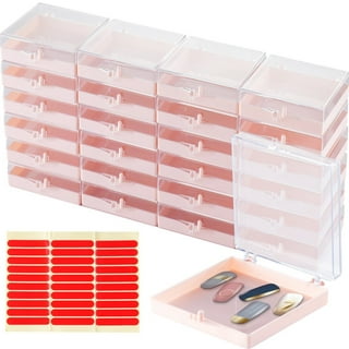 1 pc Large Press On Nail Organizer Press On Nails Display Storage Box with  60 pcs tape (Not Included Press On Nail)