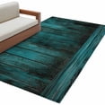 thumbnail image 2 of 3'x5' Area Rugs, Teal Board Indoor Outdoor Area Rug for Living Room Bedroom, Vintage Chic Wooden Grain Washable Bathroom Rugs Kitchen Floor Carpet Mats Home Decor Aesthetic, 2 of 8