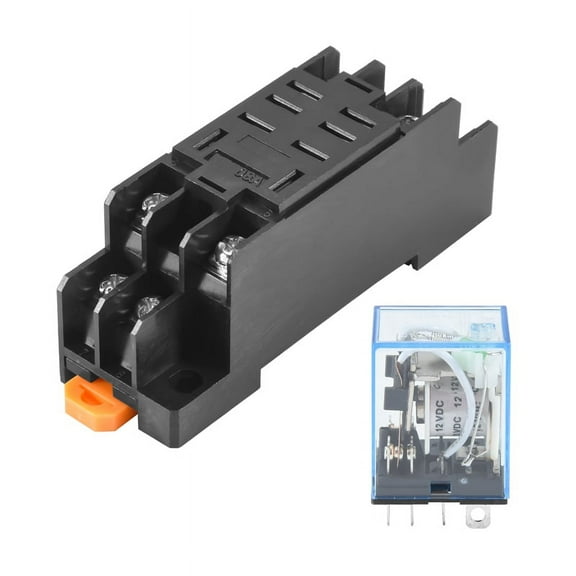 12V DC Coil Power Relay DPDT LY2NJ HH62P-L JQX-13F 10A With PTF08A Socket Base y21663