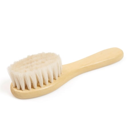Baby Hair Brush Cozy Infant Comb Soft Natural Goat Hair Brush for Head Massage Grooming with Wooden Handle