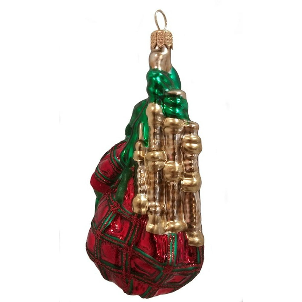Bagpipe Musical Instrument Polish Blown Glass Christmas Ornament