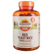 Sundown Clean Nutrition Red Yeast Rice Capsules, 1,200 mg, 240 Ct (3 pack)