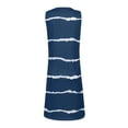 thumbnail image 3 of Fangasis Ladies Shift Sundress Sleeveless Tank Dresses Striped Printed Tunic Midi Dress Women Loose Boho Work Navy Blue S, 3 of 6