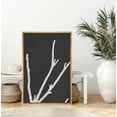 thumbnail image 2 of PixonSign Framed Canvas Print Wall Art White Branches on Black Background Floral Wilderness Illustrations Minimalism Modern Colorful Multicolor Dark for Living Room, Bedroom, Office - 16"x24" Natural, 2 of 5