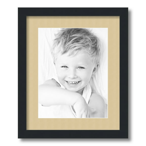 ArtToFrames 14x17 Matted Picture Frame with 10x13 Single Mat Photo Opening Framed in 1.25 Satin Black and 2 Green Whisper Mat (FWM-3926-14x17)