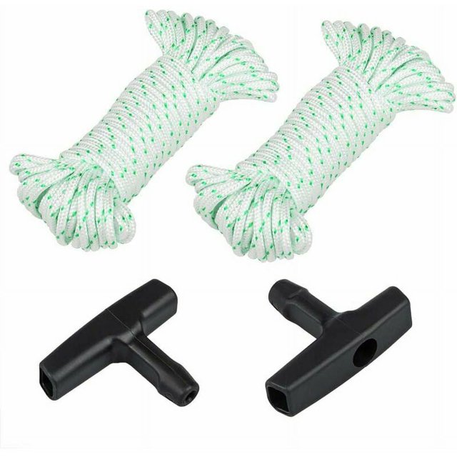 Paquete de 2 cuerdas de arranque de 10 m (diámetro: 3 mm), cable de tracción con 2 manijas de arranque para cortadora de césped Husqvarna Stihl Poulan