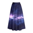 thumbnail image 4 of XIAOCHA Elastic Waist Graphic Print Maxi Skirt for Women Flowy Casual Galaxy Inspired Long Skirt, 4 of 4