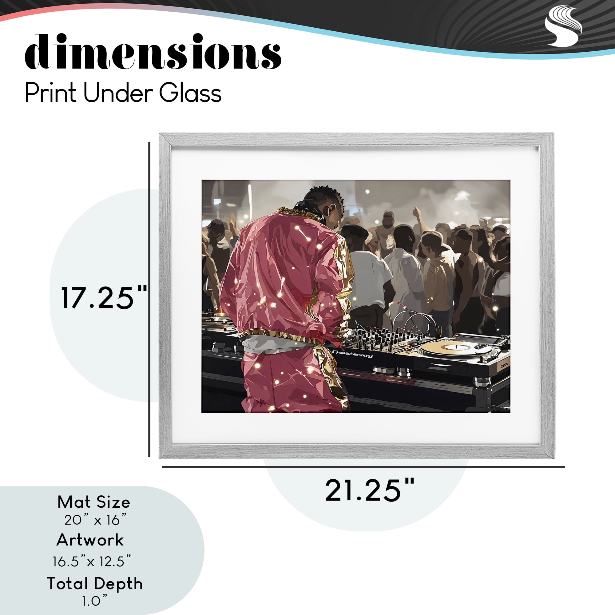 Stupell Industries DJ Performance At Nightclub Gray Framed Print Under Glass, design by Franklyn Gregory