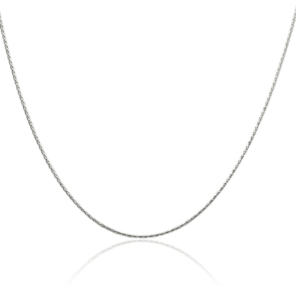 925 Sterling Silver 1.25mm Round Spiga Wheat Link Chain Necklace