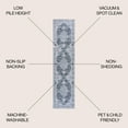 thumbnail image 3 of JONATHAN Y WASHABLE 2 x 8 Runner Rug, Wincer Chenille Cottage Medallion - Gray/Blue/White, WSH202D-28, 3 of 9
