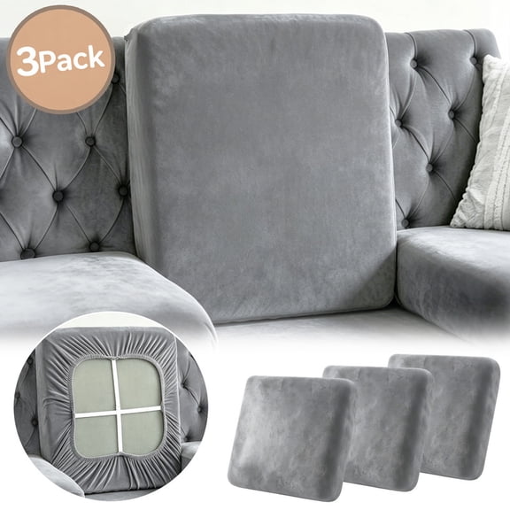 3 Pack Couch Cushion Cover, Stretch Non-Slip Soft Furniture Protector Slipcover, Washable Cushion Cover for Sofa, Loveseat and Chair