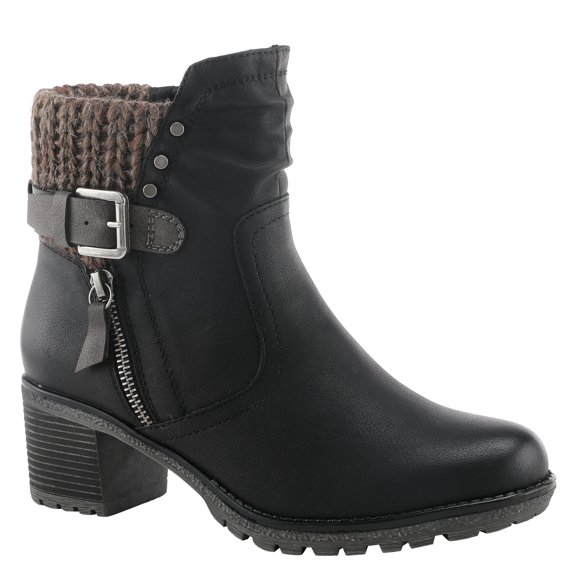 Spring Step Relife Style Rene Knee High Ankle Boots for Women | Shoes for Women with Zipper Closure, Sweater Knit Cuff and Faux Fur Insole