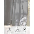thumbnail image 6 of Sheer Curtains 54 Inch Length, White Dandelion Semi Sheer Curtains Light Filtering Window Treatment, Spring Plants Flowers Vintage Gray Privacy Voile Drapes for Living Room Bedroom 52x54 Inch, 6 of 7