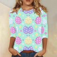 thumbnail image 2 of Outfmvch Cadeaux de Pâques Manches 3/4 Hauts pour Femmes T-Shirts Graphiques pour Femmes Polyester Spandex 1 Pce Vert Menthe m, 2 of 5