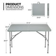 thumbnail image 5 of OSM 4ft Plastic Folding Table with Handle for Indoor Outdoor, 4 Foot Utility Commercial Craft Foldable Table for Party Events, Gray, 5 of 11