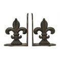 thumbnail image 2 of Woven Paths Fleur de Lis Shaped Iron Bookends, 7", Bronze, 2 of 3