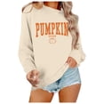 thumbnail image 3 of XINPING Pumpkin Season Sweatshirt Women Fall Crewneck Halloween Shirt Graphic Long Sleeve Thanksgiving Pullover Top Relaxed Fit Casual Hoodless Tops, 3 of 5