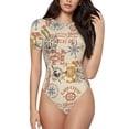 thumbnail image 1 of Fotbe Vintage Nautical Body de Mujer con Cuello Redondo y Mangas Cortas, Sin Mangas Ajustado, Suave, Cómodo y Básico-Medium, 1 of 7