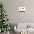 thumbnail image 3 of Gift Giving Pink Flamingos Charming Holiday Birds Coastal Painting Framed Art Print Wall Art, 3 of 5