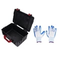 thumbnail image 2 of Caja de herramientas multifuncional negra, de plástico, portátil, para organizar piezas., 2 of 14