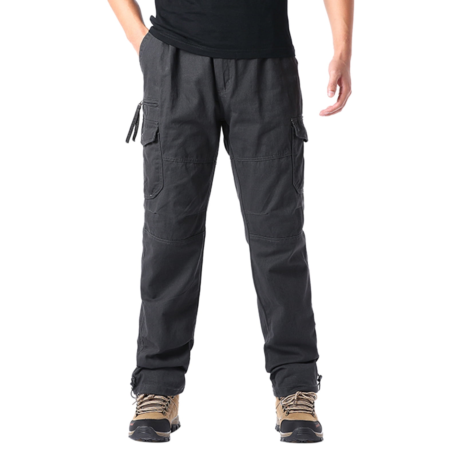 wofedyo cargo pants for men Mens Fashion Casual Multi Pocket Zipper ...