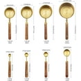 thumbnail image 4 of Gold Measuring Cups and Spoons Set, 8 PCS Measuring Cups Wooden Handle, Metal Measuring Spoons, 4 of 5