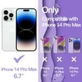 thumbnail image 2 of JETech Cute Case for iPhone 14 Pro Max 6.7-Inch, Wave Frame Curly Shape Shockproof Phone Cover for Women and Girls, Clear Hard PC Back (Purple), 2 of 7