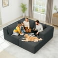 thumbnail image 6 of 109" Modular Cloud Sectional Sofa, 7-in-1 Boneless Couch with Chaise, Zero Assembly Deep Seated Plush Corduroy Sofa for Living Room, 6 of 9