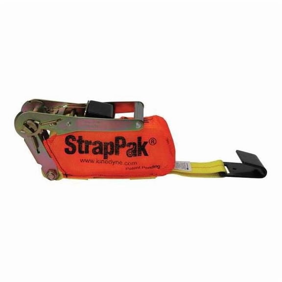 Kinedyne Ratchet Strap,Flat-Hook,Yellow 573020PAKGRA
