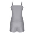thumbnail image 6 of Summer Saving Wycnly Womens Knitted Ribbed Pajamas Sets Casual 2 Piece Outfits Strap Tops and Drawstring Short Homewear Lounge Sets under $5, 6 of 7