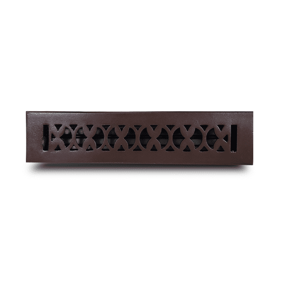 Cast Aluminum Floor Register with Holes and Matching crews | Modern Design Heavy Duty Cast Aluminum | Size 2" X 14"  VR-100 | Brown
