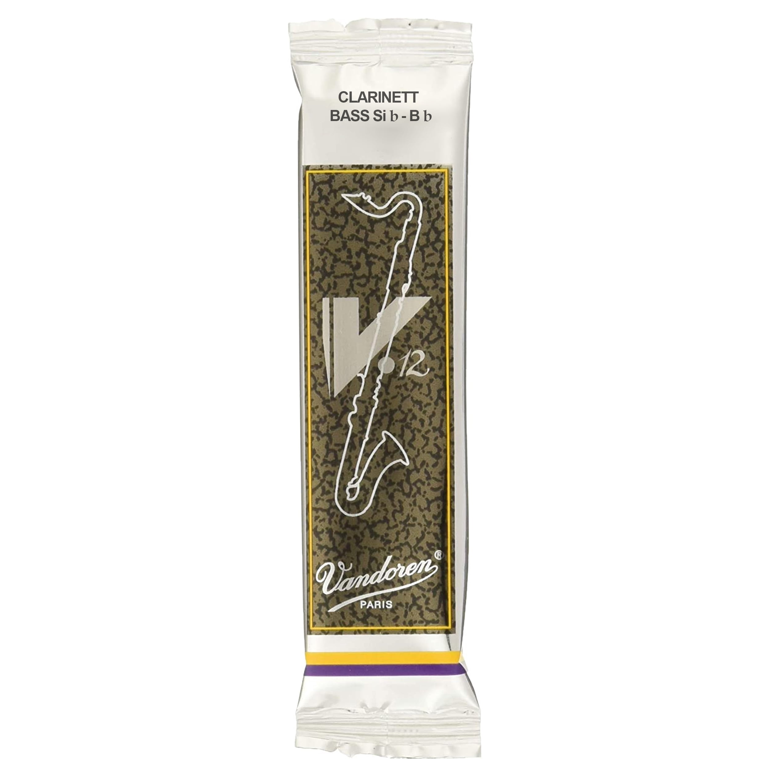 Vandoren Bass Clarinet V.12 Reeds, Strength 4.5, 5-pack