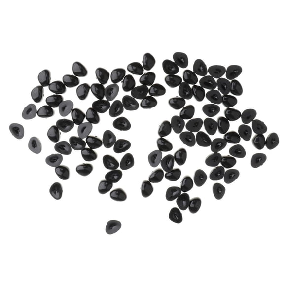 100 triángulos nasales de seguridad de plástico negro para títeres de peluche 11x14mm