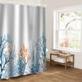 thumbnail image 5 of Coastal Coral Bathroom Curtain 78 Inch Shower Curtain with Hooks, Blue Ocean Starfish Seagrass Watercolor Waterproof Polyester Bath Curtain Washable Bathtub Curtain 72''x 78'', 5 of 6
