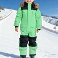 thumbnail image 2 of AWZXDE Kids Ski Jackets and Pants Set Windproof Leisure Snowsuit Warm Winter Snowboarding Insulated Coat Support to evryday Green,4-5 Years, 2 of 8