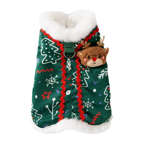 TIELUTT Cute Reindeer Themed Winter Coats for Small And Medium Sized Dogs Pet Clothes for Small Dogs Pet Clothes Pet Clothes for Large Dogs Girl Pet Clothes Hangers Metal Pet Clothes for Medium Dogs E
