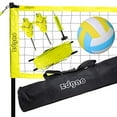 thumbnail image 1 of Zdgao Outdoor Portable Volleyball Net System - Adjustable Height Poles with Soft Volleyball Ball, Pump, Boundary Line, and Carry Bag for Backyard, Beach, Lawn (Fluorescent Green), 1 of 5
