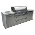 thumbnail image 3 of Mont Alpi 805 Deluxe Propane Gas Island Grill W/ Infrared Side Burner & Rotisserie Kit - Stainless Steel - MAi805-D, 3 of 7
