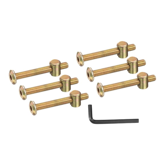 Uxcell 6 Set Bunk Bed Bolts and Nuts, M6x50mm Hex Drive Socket Cap Screws Nuts for Beds Headboards Chairs Furniture