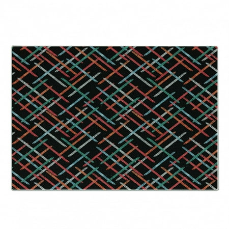 

Abstract Cutting Board Contemporary Style Color Bars with Watercolor Paintbrush Effects on Black Backdrop Decorative Tempered Glass Cutting and Serving Board Small Size Multicolor by Ambesonne
