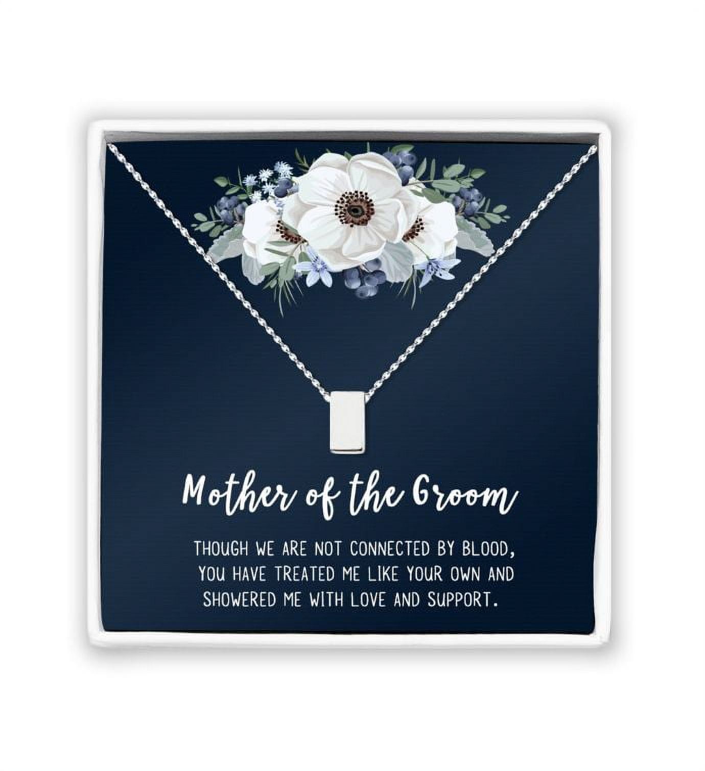Mother of the Groom Mother's Day Gift, Mother's Day Gift for Mother-in-Law, Gift for Her, Mother in Law Necklace Gift for Mother's Day, Jewelry Gift for Mom [Silver, No-Personalized Card]
