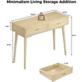 thumbnail image 2 of LAZZO 40” Small Writing Desk with Drawers, Modern Vanity Desk for Home Office and Small Spaces, Natural Wood, 2 of 8