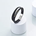 thumbnail image 4 of Cross Double-Row Braided Leather Urn Bracelet for Ashes for Men Boys Handmade Braided Rope Urn Bracelet Cuff Ashes Bangle, 4 of 7