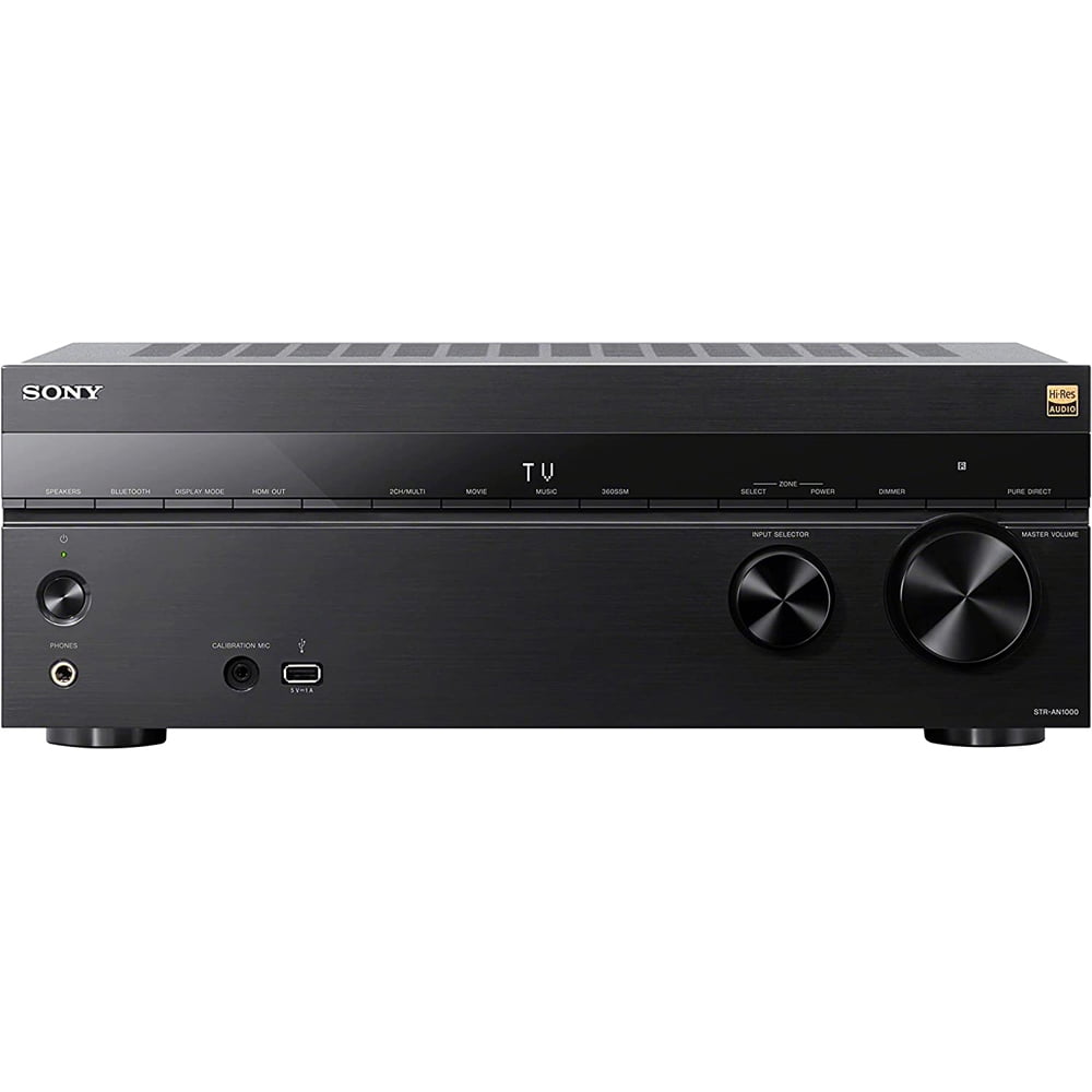 Sony STR-AN1000 7.2 Channel Home Theater 8K A/V Receiver Bundle with 4K HDMI Cable w/ Pure Copper Conductors & Deco Essentials CPS Exclusive 26 Month Protection Pack Bundle (BEACH-CPS-261000)
