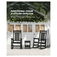 thumbnail image 4 of Outdoor Rocking Chairs, HDPE All-Weather Patio Rocking Chairs High Back Porch Rocker for Adult, Black, 4 of 8