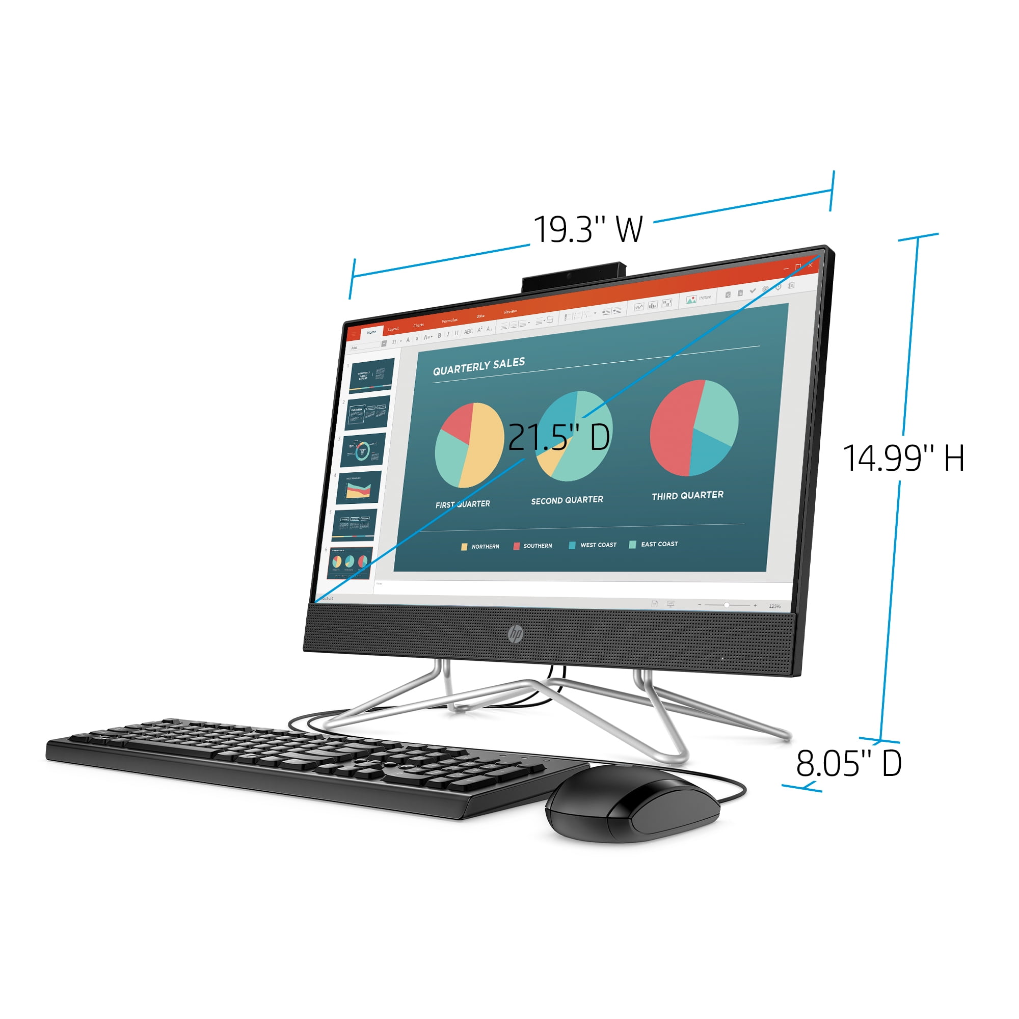 Refurbished HP 22 AIO R3 Touch 8GB/1TB Desktop All-In-One