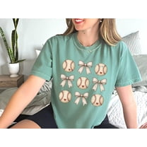 Comfort Colors© Baseball Mom Shirt,Coquette Baseball Bow Tee,Game Day Shirt,Baseball Wife Shirt, Baseball Sister Shirt,Baseball Bow Shirt All Size S-3Xl