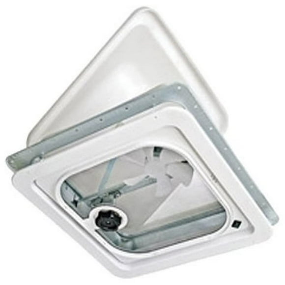 VENTLINE/DEX Ventline V2094-501-00 Bouleau Blanc 14 Pouces 12V Évent d'Angle Arrondi avec Écran Pop-Up