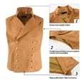 thumbnail image 2 of UVEASISHA Suit Vest for Men Faux Suede Leather Dress Vests Western Cowboy Sleeveless Wedding Jacket Double Breasted V Neck Waistcoat Brown 3XL, 2 of 9
