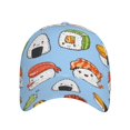 thumbnail image 2 of Naloa Original Classic Low Profile Hat Men Women Baseball Cap Dad Hat Adjustable Unconstructed Kawaii Sushi Print Cap, 2 of 9